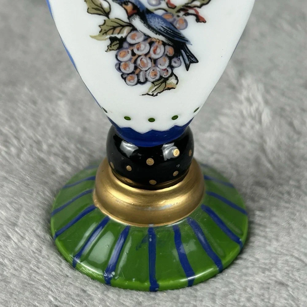 Tracy Porter The Home Collection trinket box shaped like vase, w/bird on grapes